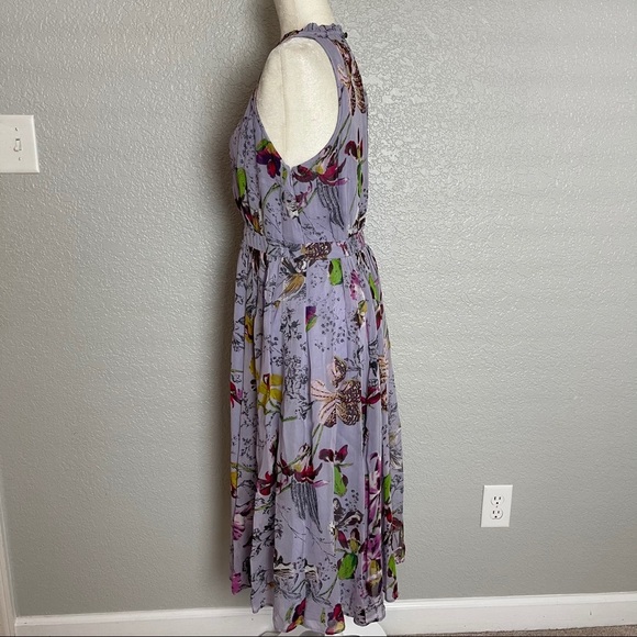 Anthropologie Floral Midi Dress - Lavender and Multicolor - Picture 7 of 14